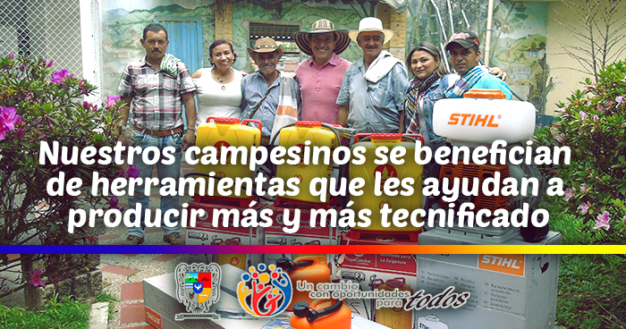 Nuestros campesinos se benefician de herramientas que les ayudan a producir m�s y m�s tecnificado